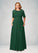Claire A-Line Lace Chiffon Floor-Length Dress SJSP0019876