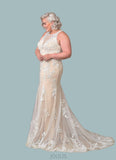 Adyson Mermaid Sequins Tulle Chapel Train Dress SJSP0020057