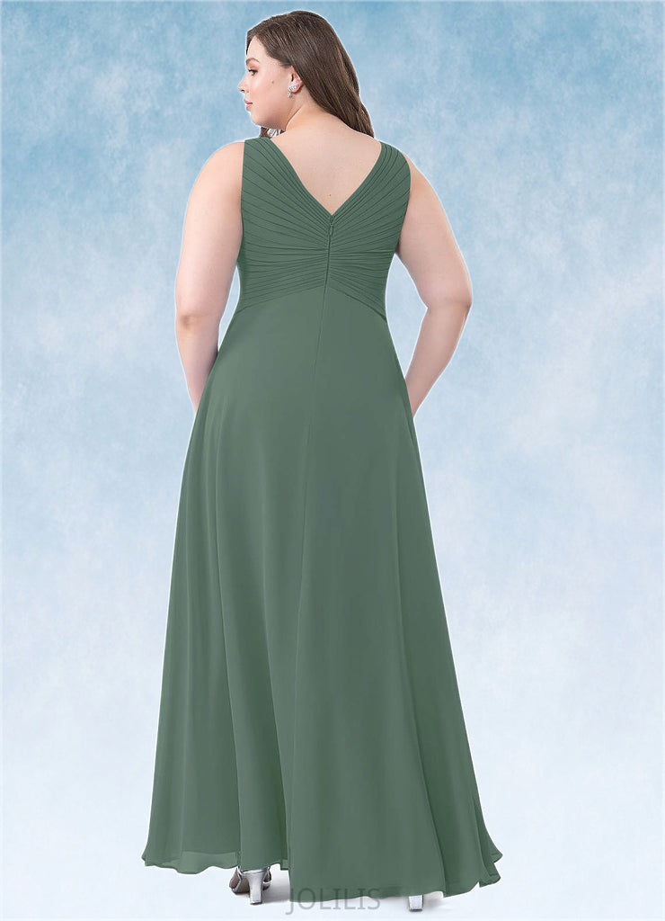 Brooke A-Line Pleated Chiffon Floor-Length Dress SJSP0019699