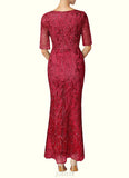 Jaycee Mermaid Sequins Lace Ballerina Length Dress SJSP0019890