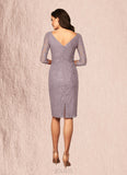 Liz Sheath Lace Knee-Length Dress SJSP0019880