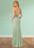 Belinda Mermaid Side Slit Stretch Chiffon Floor-Length Dress SJSP0019781