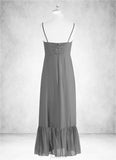 Genesis A-Line Ruched Chiffon Floor-Length Junior Bridesmaid Dress SJSP0020011