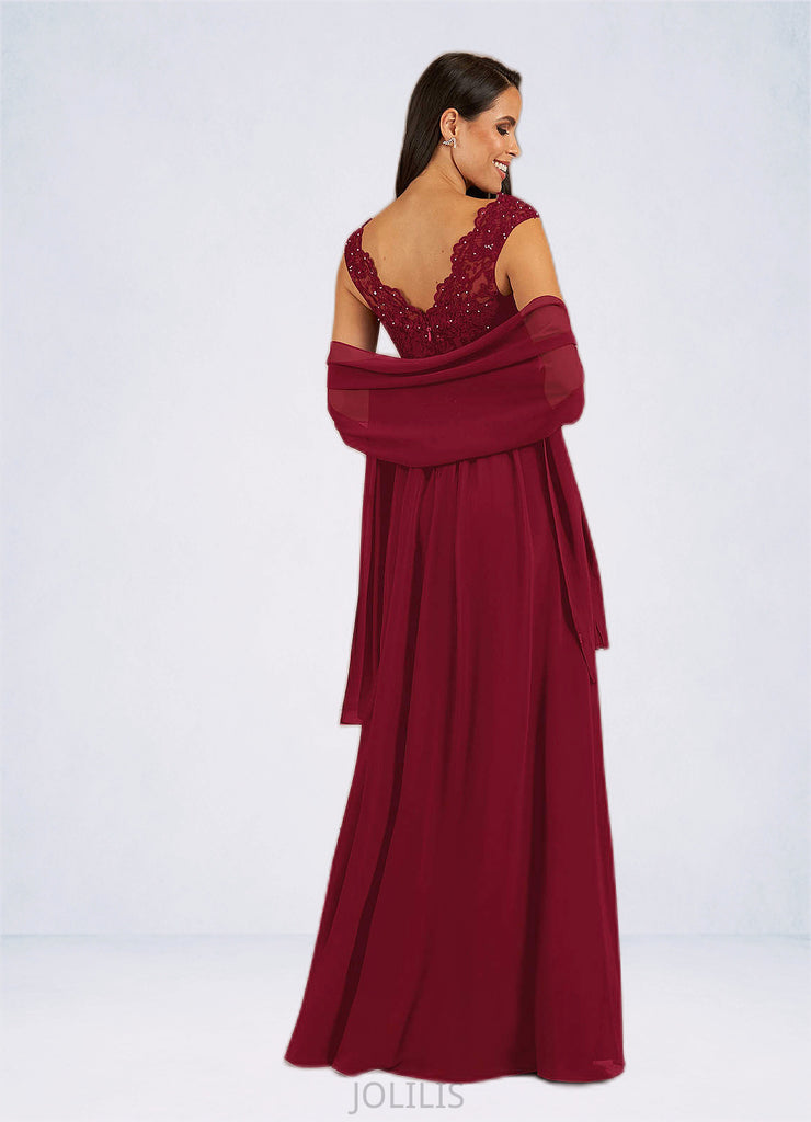 Eden A-Line Sequins Chiffon Floor-Length Dress SJSP0019842