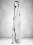 Malia Pleated Stretch Chiffon Jumpsuit with Pockets Dusty Rose Dress SJSP0019683
