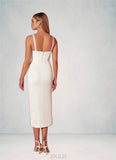 Yoselin Sheath Pleated Crepe Back Satin Asymmetrical Dress SJSP0020119