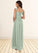 Alexa Empire Pleated Mesh Floor-Length Dress SJSP0019676