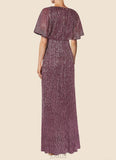 Arianna A-Line Metallic Mesh Floor-Length Dress SJSP0019963