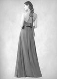 Cora A-Line Pleated Mesh Floor-Length Dress SJSP0019674