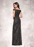 Kamryn A-Line Off the Shoulder Lace Floor-Length Dress SJSP0019854