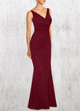 Bella Mermaid Lace Polyester Floor-Length Dress SJSP0019928