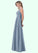 Taylor A-Line Pleated Chiffon Floor-Length Dress SJSP0019753