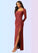 Eliana Sheath Pleated Mesh Floor-Length Dress SJSP0019700
