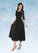 Nancy A-Line Lace Chiffon Tea-Length Dress SJSP0019847