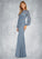 Madeline Sheath Bow Mesh Floor-Length Dress SJSP0019691