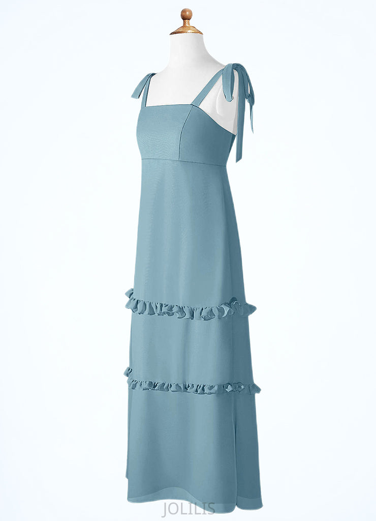 Tina A-Line Bow Chiffon Floor-Length Junior Bridesmaid Dress SJSP0020003