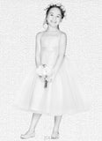 Fiona Ball-Gown Sequins Tulle Tea-Length Dress SJSP0020173