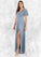 Johanna A-Line Pleated Mesh Floor-Length Dress SJSP0019633