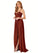 Kaitlyn A-Line Pleated Stretch Chiffon Floor-Length Dress SJSP0019771