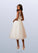 Jazlynn A-Line Lace Satin Tea-Length Dress SJSP0020051