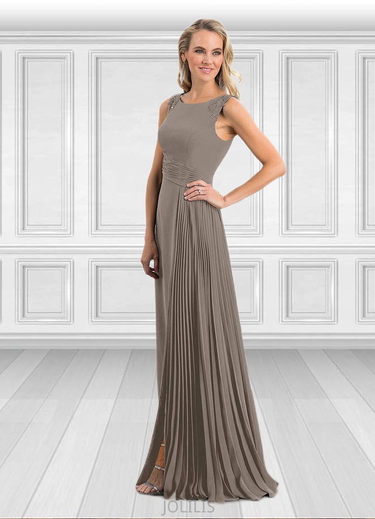 Amanda A-Line Sequins Chiffon Floor-Length Dress SJSP0019874