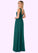 Emery A-Line Lace Chiffon Floor-Length Dress SJSP0019760