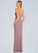 Ciara Sheath Pleated Chiffon Floor-Length Dress SJSP0019630
