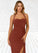Zaniyah Sheath Pleated Luxe Knit Floor-Length Dress SJSP0019794