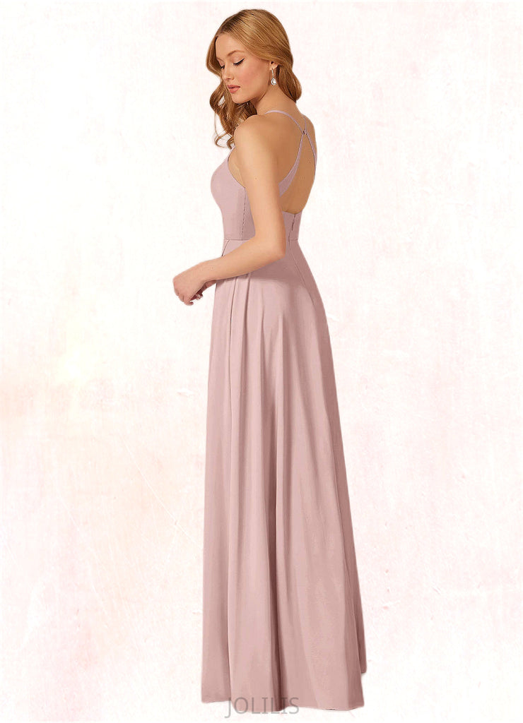 Lorena A-Line Stretch Chiffon Floor-Length Dress SJSP0019710
