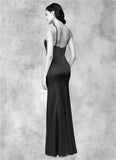 Aniya Mermaid Stretch Satin Floor-Length Dress SJSP0019685