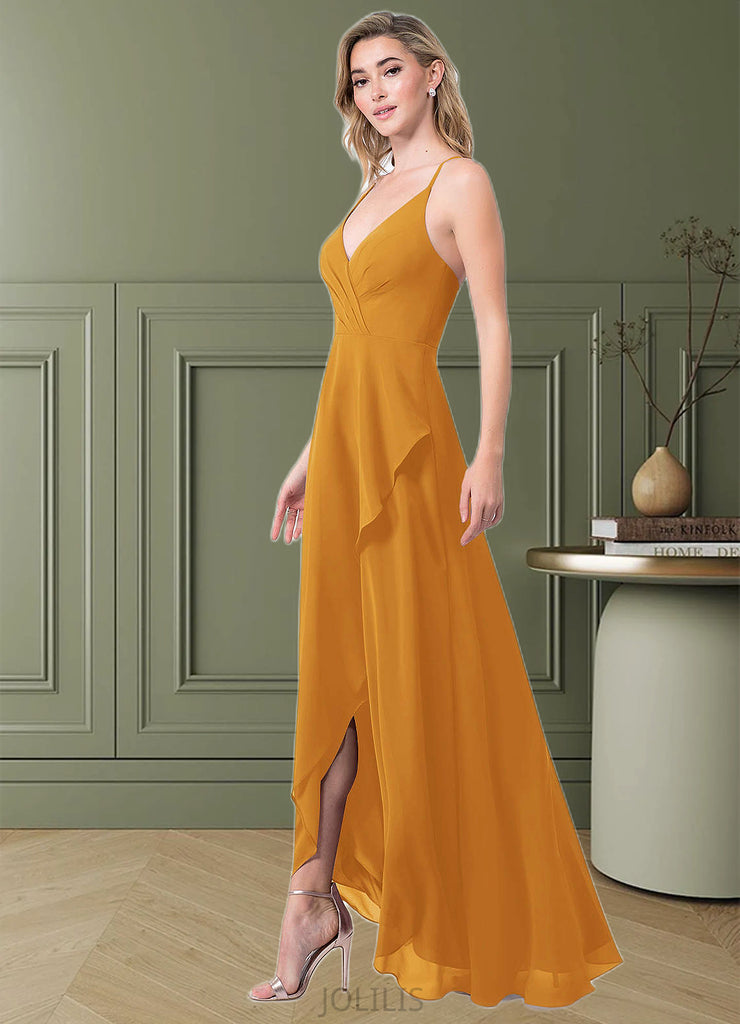 Kay A-Line Pleated Chiffon Asymmetrical Dress SJSP0019733