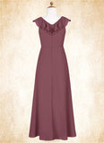 Vicky A-Line Chiffon Floor-Length Junior Bridesmaid Dress SJSP0020014