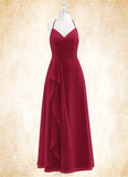 Alexandra A-Line Pleated Chiffon Floor-Length Dress SJSP0019722