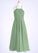 Ingrid A-Line Pleated Chiffon Floor-Length Junior Bridesmaid Dress SJSP0019989