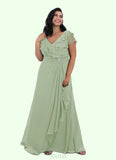 Autumn A-Line Ruched Chiffon Floor-Length Dress SJSP0019830