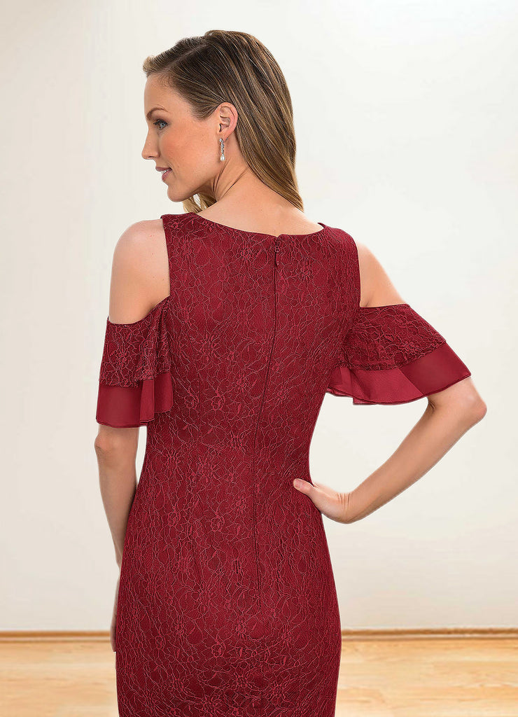 Anna Sheath Lace Asymmetrical Dress SJSP0019882