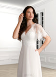 Sienna A-Line Lace Chiffon Floor-Length Dress SJSP0020061