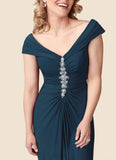 Roberta Sheath Lace Luxe Knit Floor-Length Dress SJSP0019943