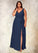 Nyla A-Line Pleated Chiffon Floor-Length Dress SJSP0019636