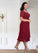 Penelope A-Line Lace Chiffon Tea-Length Dress SJSP0019960