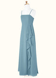 Lucy A-Line Chiffon Floor-Length Junior Bridesmaid Dress SJSP0019967