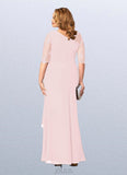 Journey A-Line Lace Chiffon Floor-Length Dress SJSP0019831