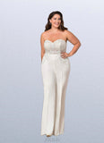 Penelope Sweetheart Neckline Lace Jumpsuit Diamond White/Champagne SJSP0020037