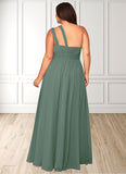 Danica A-Line One Shoulder Chiffon Floor-Length Dress SJSP0019608