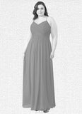 Ellie A-Line Pleated Chiffon Floor-Length Dress SJSP0019673