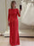 Gwen Sheath/Column Stretch Crepe Lace Scoop Long Sleeves Floor-Length Mother of the Bride Dresses SJSP0020388
