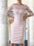 Amelie Sheath/Column Satin Applique Scoop 3/4 Sleeves Knee-Length Mother of the Bride Dresses SJSP0020414