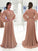 Quinn A-Line/Princess Chiffon Lace V-neck Long Sleeves Sweep/Brush Train Mother of the Bride Dresses SJSP0020421