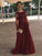 Belinda A-Line/Princess Satin Applique Scoop Long Sleeves Sweep/Brush Train Mother of the Bride Dresses SJSP0020432