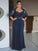 Eliana Sheath/Column Chiffon Applique Sweetheart 3/4 Sleeves Floor-Length Mother of the Bride Dresses SJSP0020443